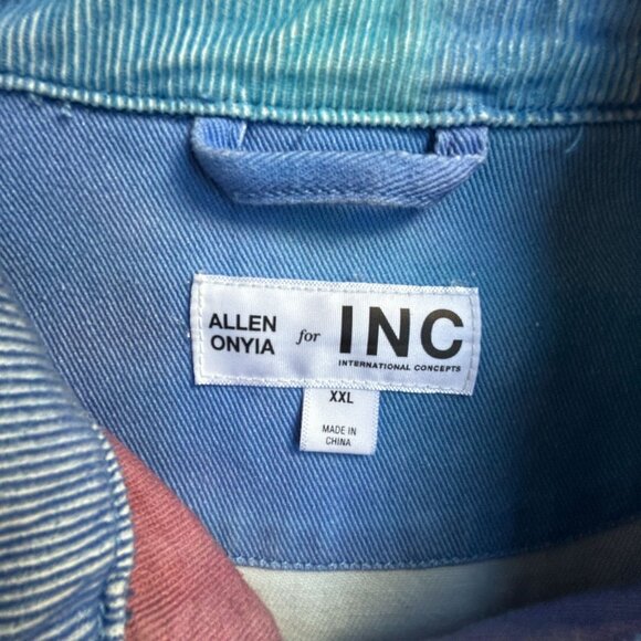 Allen Onya INC International Concepts XXL Tie-Dye Denim Jacket Worldly Blue New - Picture 4 of 12